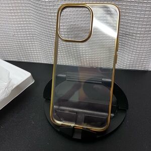 Gold Metallic Frame iPhone Case Slim Minimalist Design